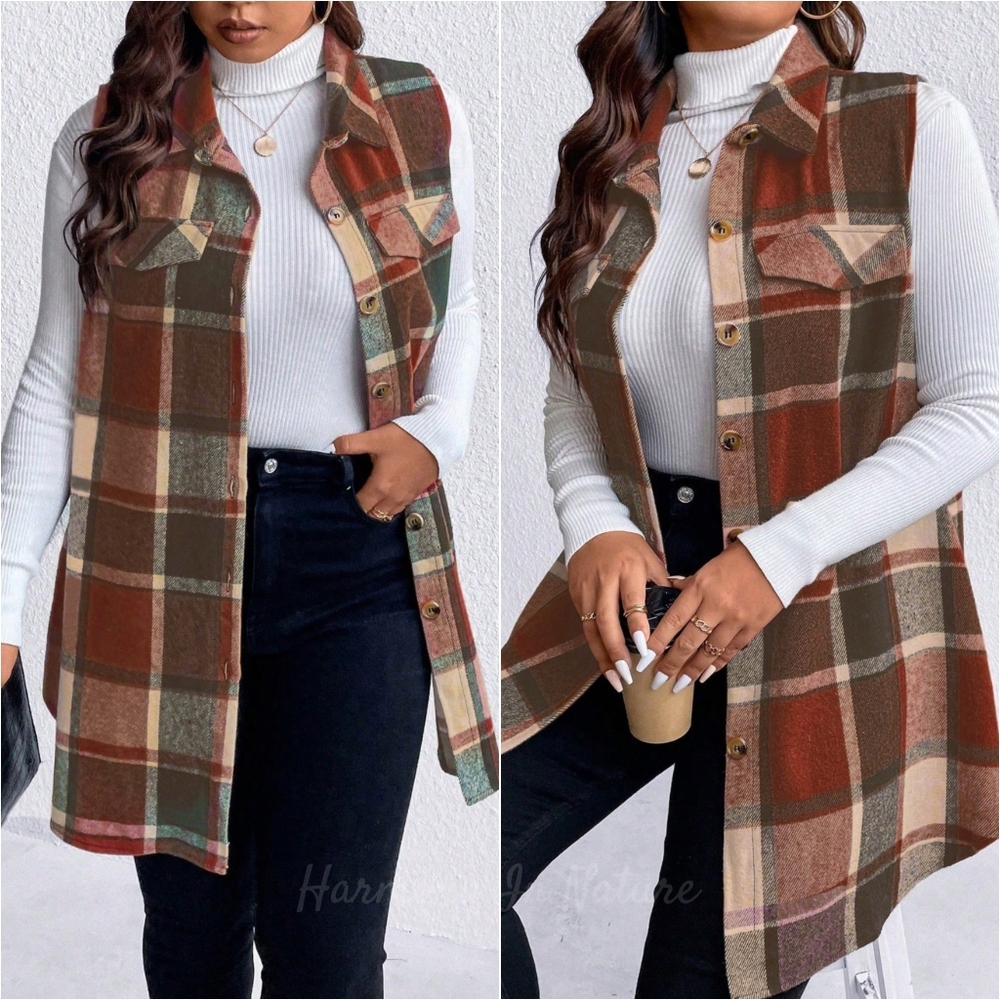 Julia Cozy Check-In Vest - Brown